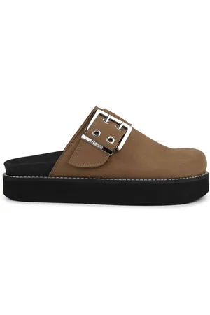 Ganni Buckle-strap suede mules