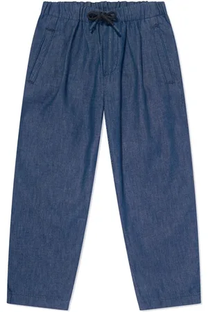Emporio Armani Tapered-leg chambray trousers