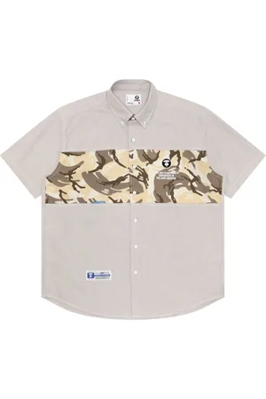 A Bathing Ape Camouflage-panel cotton shirt