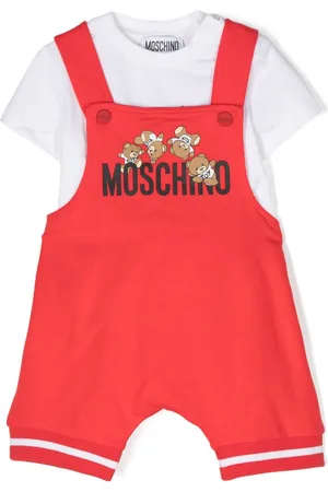 Moschino Logo-print cotton dungarees set (set of two)