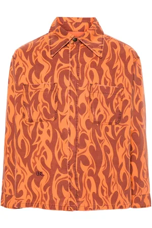 ERL Flame-print canvas shirt jacket