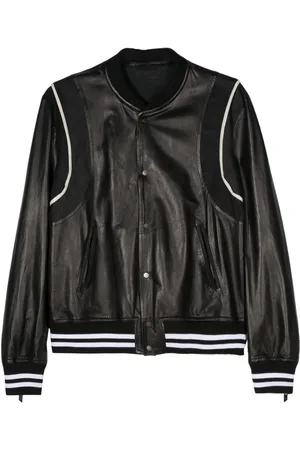 SALVATORE SANTORO Suede-panelling leather jacket
