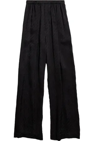 Balenciaga Stencil logo-print satin trousers