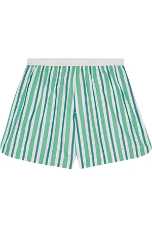 Ganni Striped cotton mini shorts