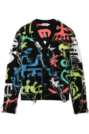 Charles Jeffrey Loverboy Distressed graphic-print cardigan