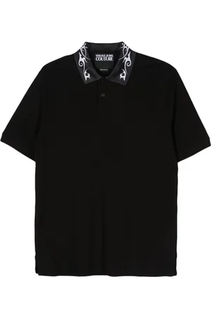 VERSACE Logo-print polo shirt