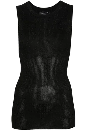Fabiana Filippi Metallic-thread ribbed tank top