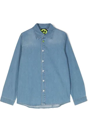BARROW Logo-print denim shirt