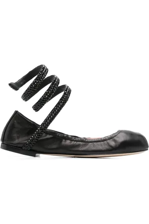 RENE CAOVILLA Cleo crystal-embellished ballerina shoes