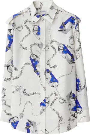 Burberry Knight Hardware-print silk shirt