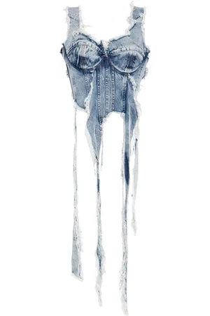 Natasha Zinko Distressed denim double corset