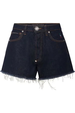Philipp Plein Logo-appliquéd denim mini shorts