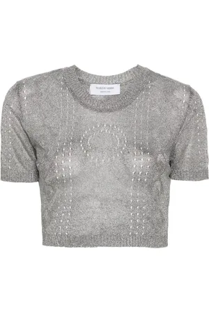 Marine Serre Metallic fine-ribbed top