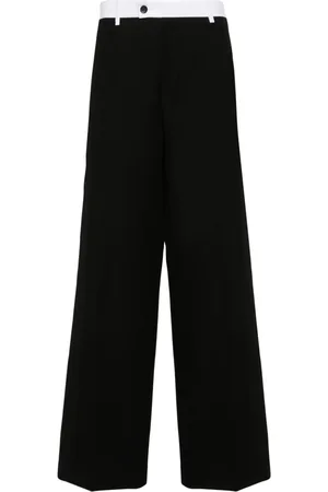 WALES BONNER Contrasting-waistband wool trousers