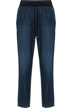 LORENA ANTONIAZZI Drawstring tapered jeans
