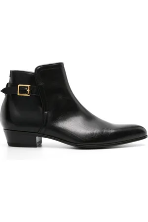 LIDFORT Pointed-toe buckled leather boots