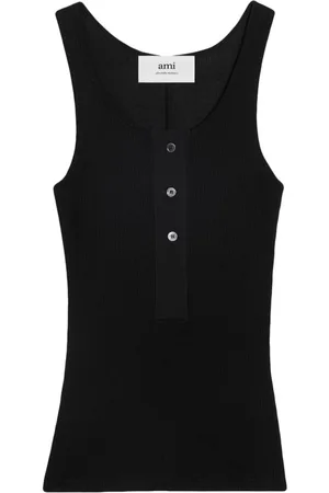 Ami Ribbed cotton tank top
