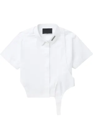 HELIOT EMIL Layered cropped cotton shirt