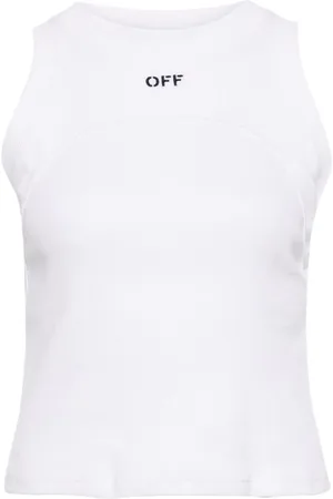 OFF-WHITE Embroidered-logo ribbed tank top