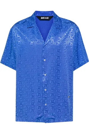 Roberto Cavalli Logo-jacquard bowling shirt