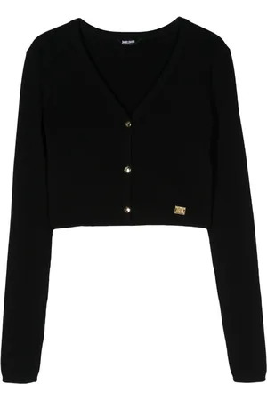 Roberto Cavalli Logo-plaque cropped cardigan