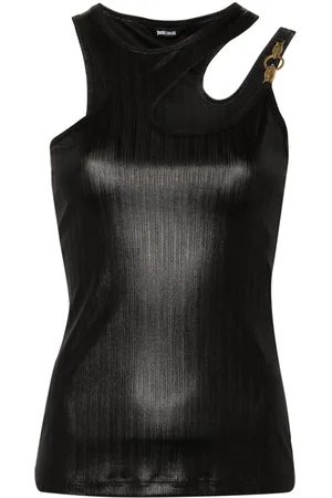 Roberto Cavalli Snake-detail ribbed top