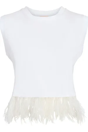 Cinq A Sept Feather-trim tank top