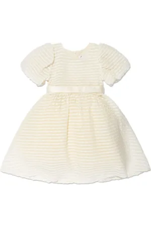 IAME Bow-detail striped midi dress