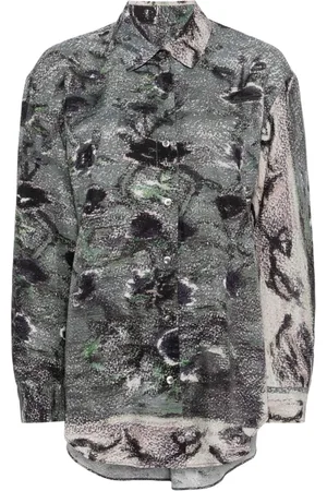 JNBY Abstract-print asymmetric shirt
