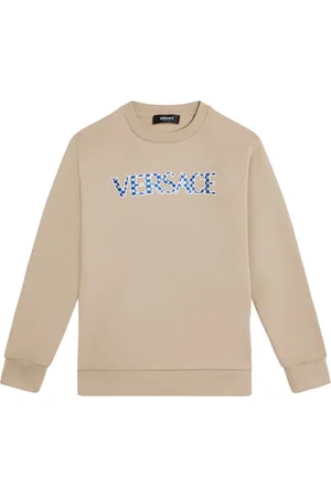 VERSACE Logo-embroidered cotton sweatshirt