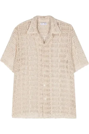 CMMN SWDN Crochet-knit cotton shirt
