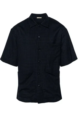 BARENA Checked camp-collar shirt