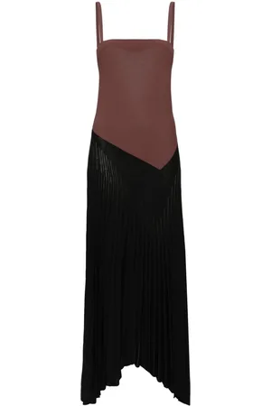 MRZ Colour-block plissé maxi dress