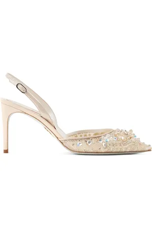 RENE CAOVILLA 80mm crystal-embellished lace pumps