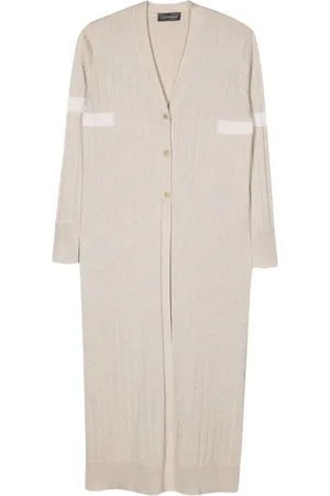 LORENA ANTONIAZZI Long ribbed cardi coat