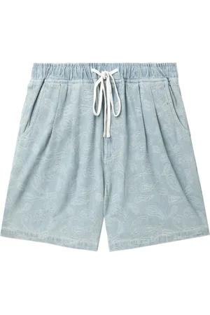 FIVE CM Patterned-jacquard drawstring shorts