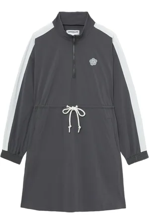 Chocoolate Logo-appliqué drawstring dress