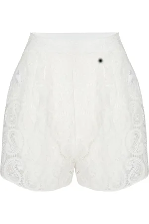 Giambattista Valli Paisley macramé high-waist shorts