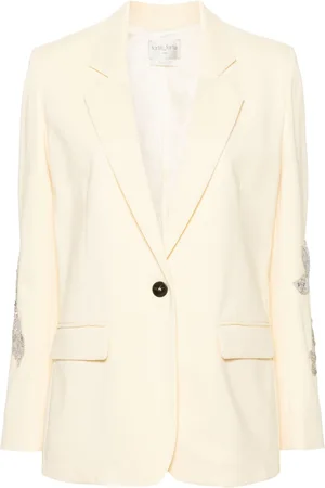 FORTE FORTE Floral-embroidered single-breasted blazer