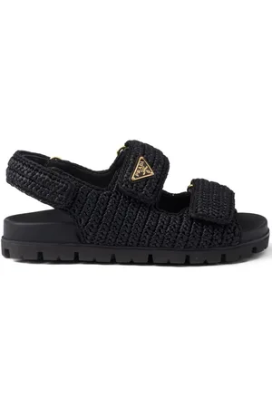 Prada Logo-plaque woven sandals