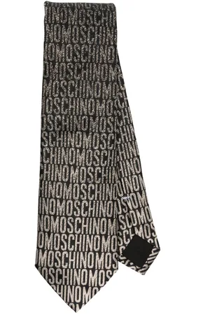 Moschino Logo-jacquard silk tie
