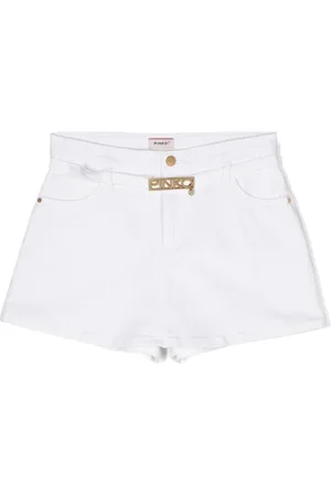 Pinko Logo-buckle denim shorts