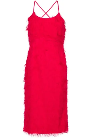 Twin-Set Frayed midi dress