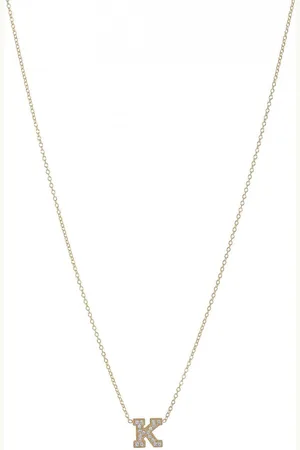 Zoe Chicco 14kt yellow Initial Letter diamond necklace