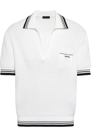 Prada Logo-intarsia polo top