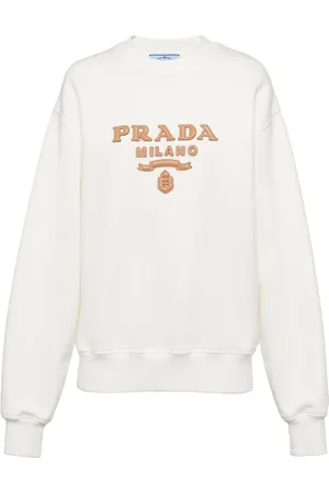 Prada Logo-appliqué cotton sweatshirt
