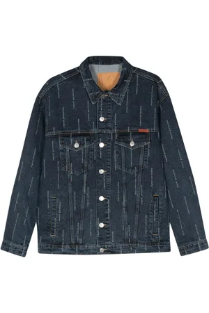 MARTINE ROSE Embroidered-slogan denim jacket