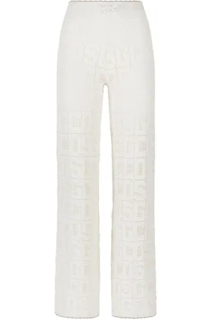 GCDS Monogram crochet-knit trousers