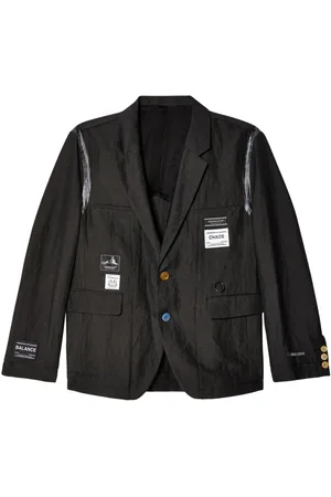 UNDERCOVER Logo-appliqué wool-linen jacket