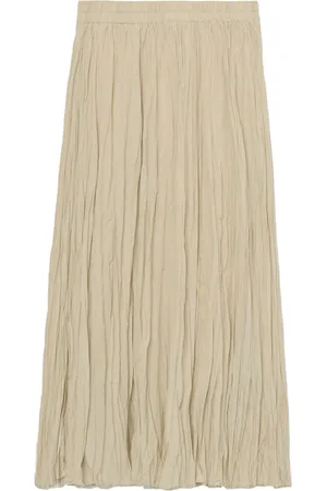 B+AB High-rise crinkled midi skirt